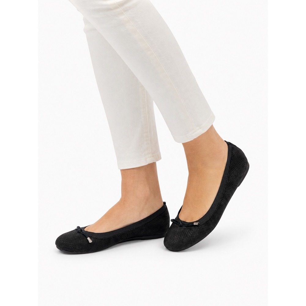 Kelly & Katie Black Textured Ballet Round Toe Bow Flats Women's Size 9M